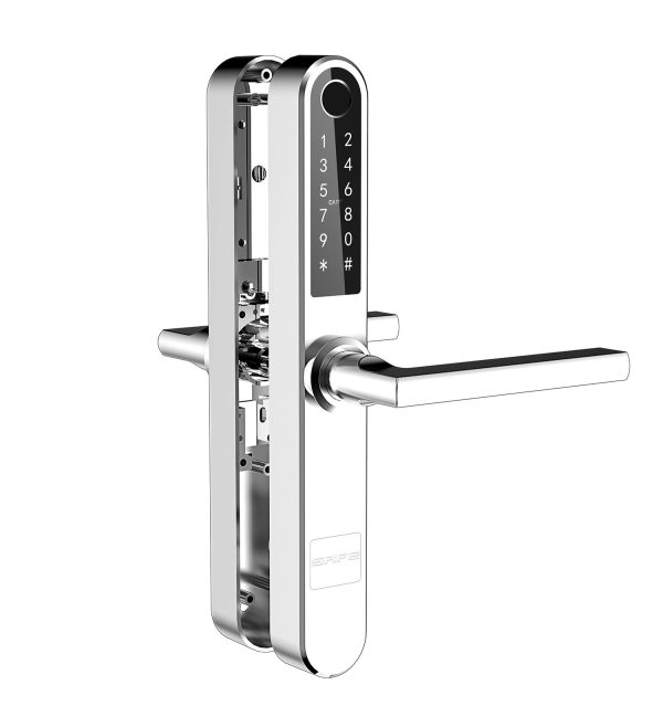 4Elektroniczny-zamek-do-drzwi-SmartLock-RCF-SLIM-sz=38mm-(13,56Mhz-Mifare,-kod-PIN,-odcisk-palca,-Bluetooth)